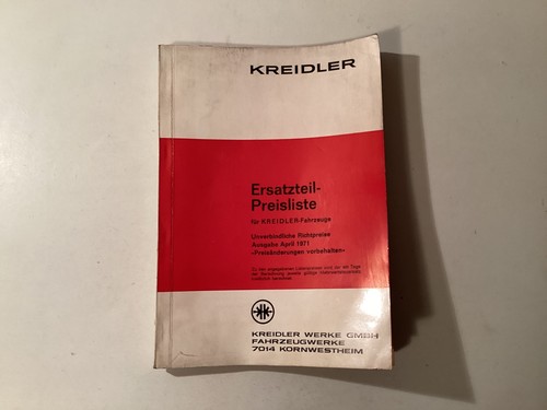 Kreidler ersatzteil preisliste - kreidler, ersatzteil-preisliste
