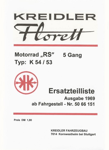 Ersatzteilliste kreidler 5 - kreidler, rs